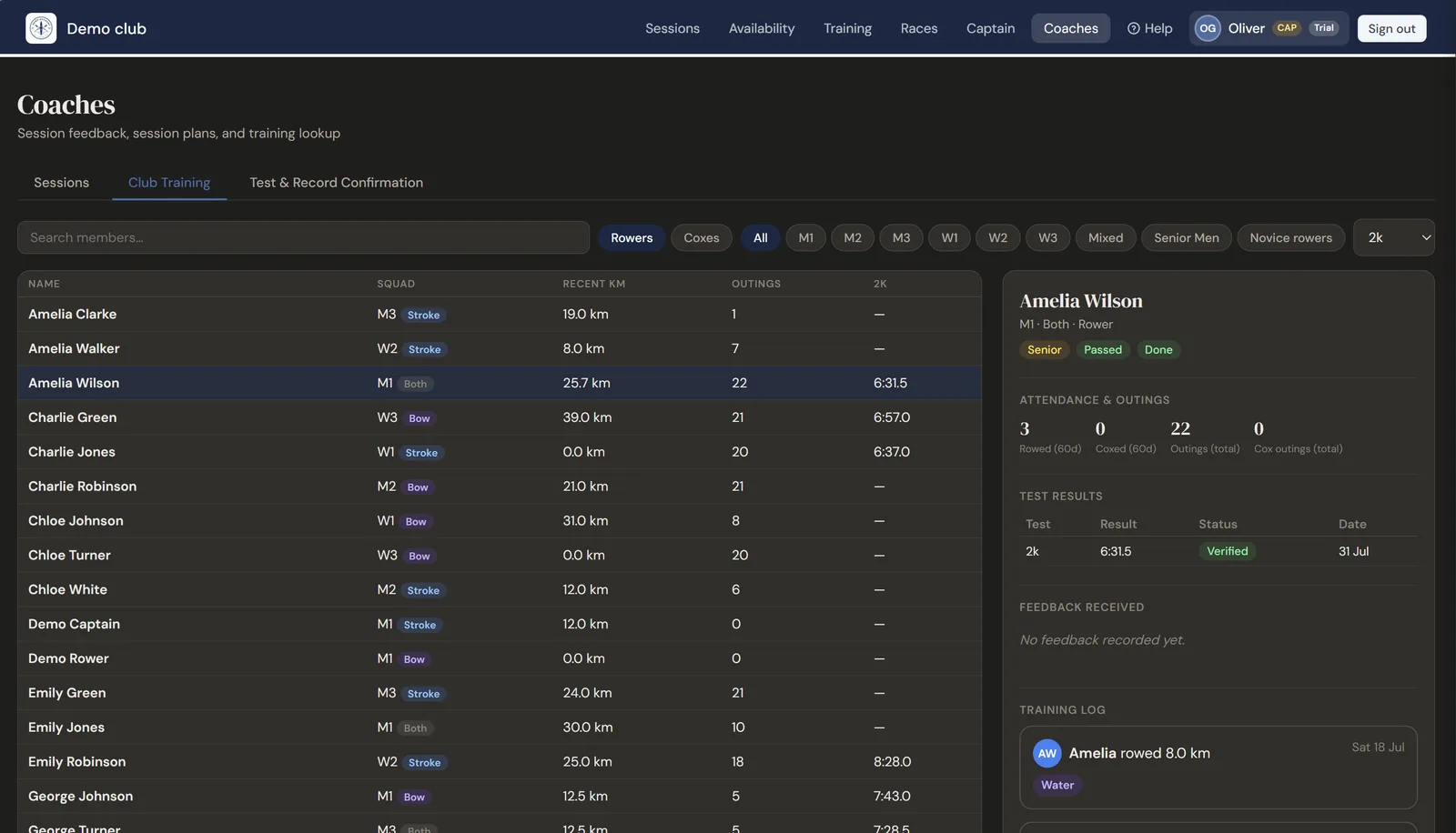 Coaches screen